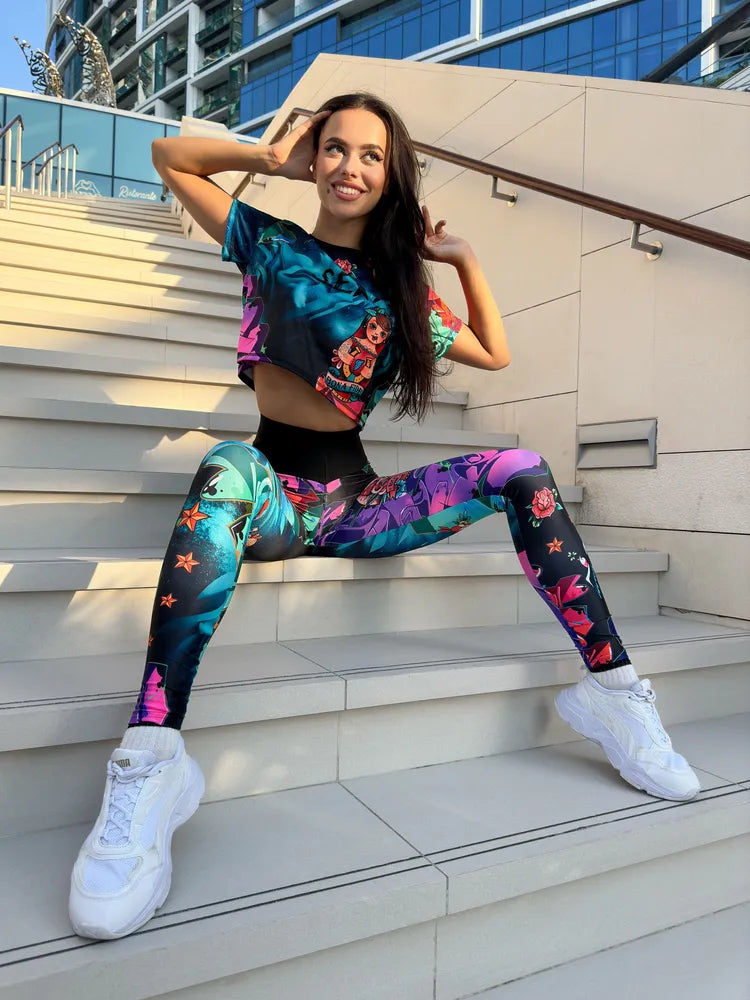 Leggings Bona Corsage Pin-Up Girl