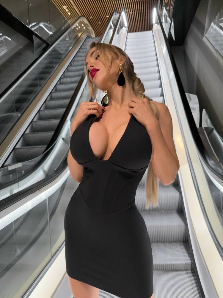 Dress Corset Dress "Black" - Bona Fide