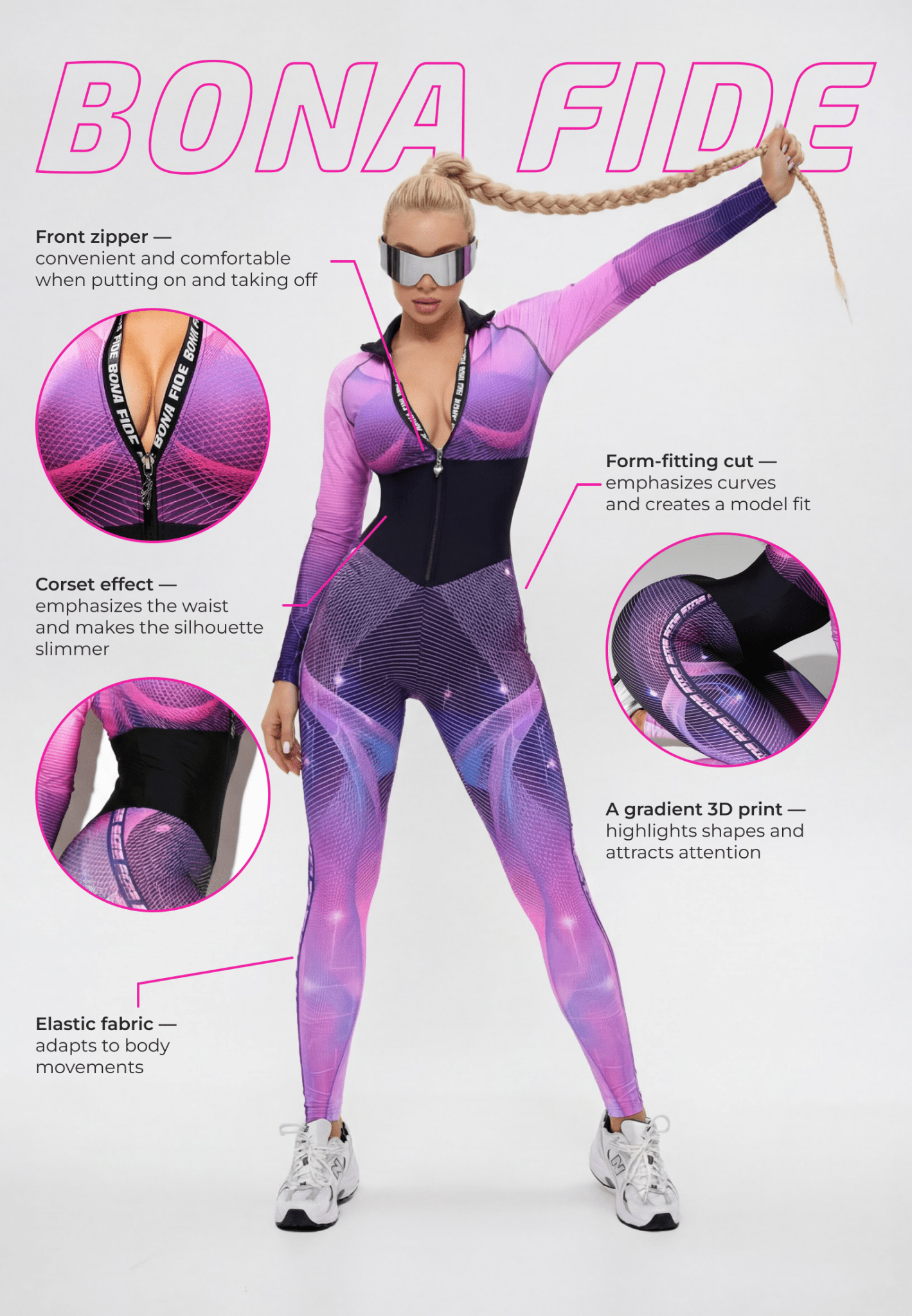 Jumpsuit Arcana Syndycate Base Equalizer Fuchsia - Bona Fide