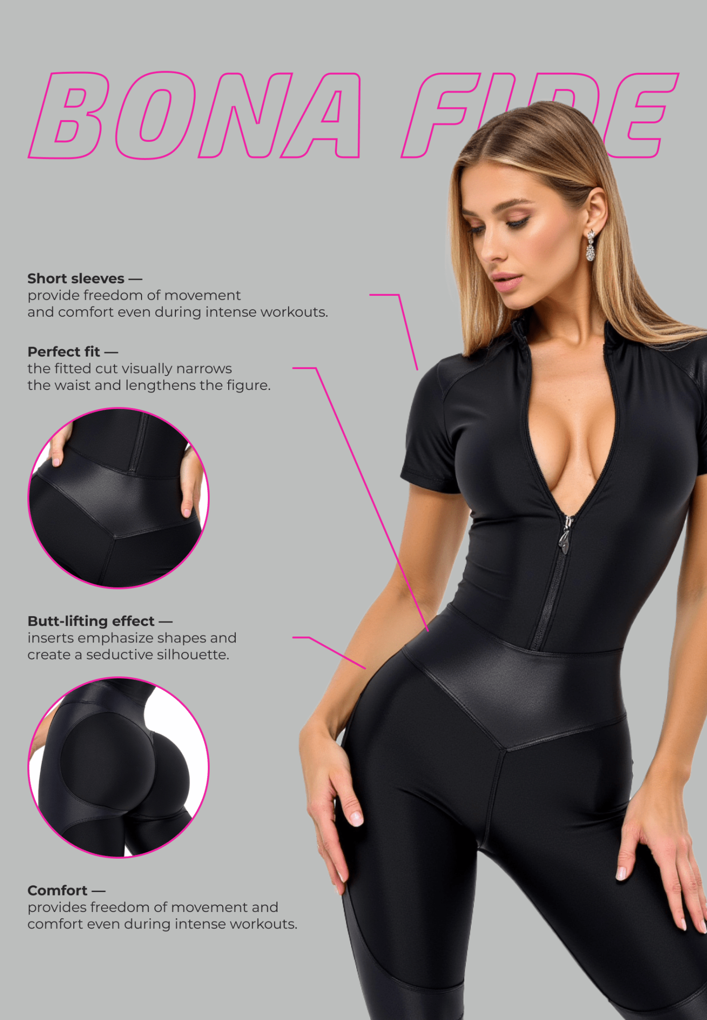Jumpsuit Body Correct Skin Edition LYC Black - Bona Fide