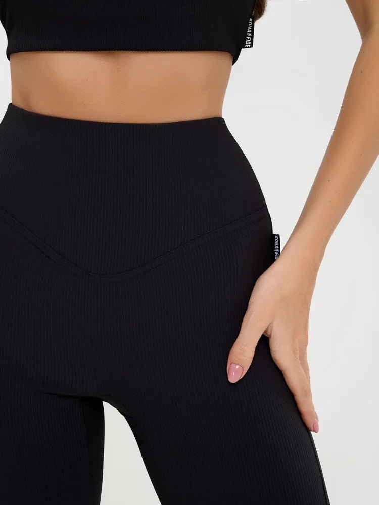 Leggings Ribbed Black - Bona Fide