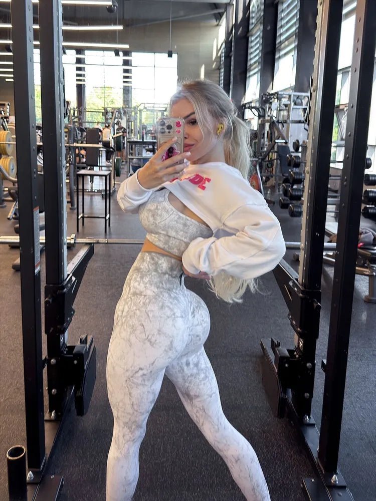 Leggings Seamless Marble White - Bona Fide