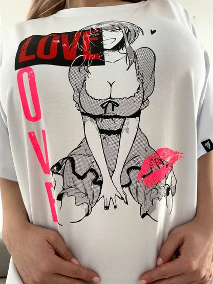 Oversize T-shirt Anime White - One size - Bona Fide