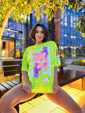 Oversize T-shirt JOY Green - One size - Bona Fide