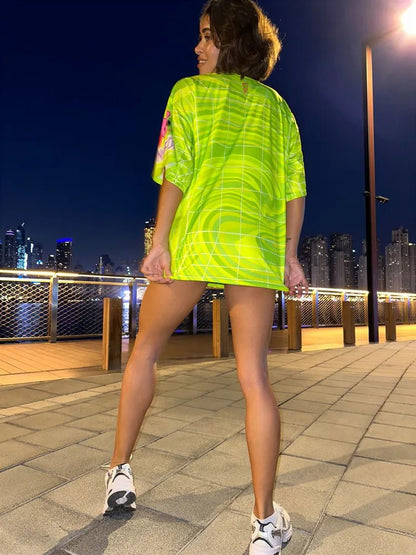 Oversize T-shirt JOY Green - One size - Bona Fide