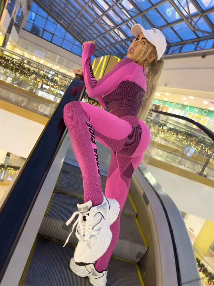 Seamless Majestic Leggings Pink Melanje - Bona Fide