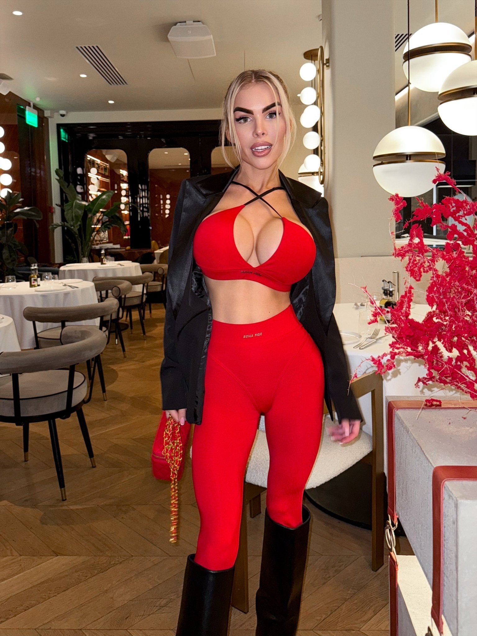 Sports Bra Charm Top Red - Bona Fide