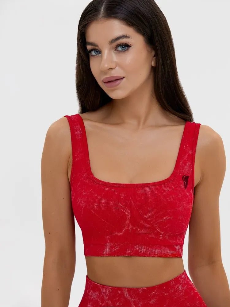 Sports Bra Marble Top Red - Bona Fide