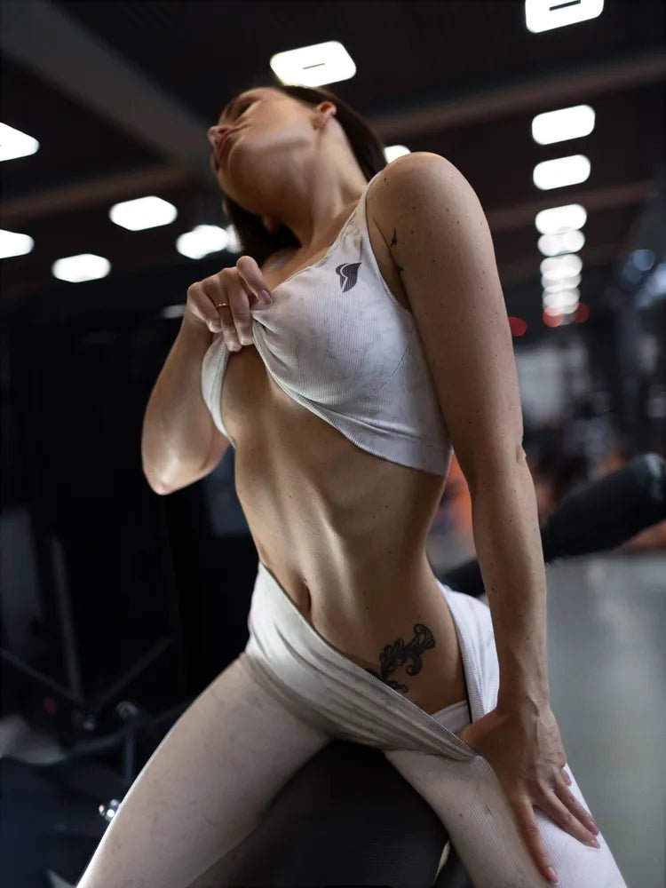 Sports Bra Marble Top White - Bona Fide