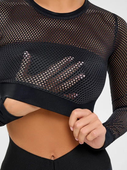 Workout Mesh Top Mini Fresh Black - Bona Fide