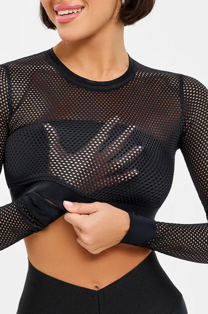 Workout Mesh Top Mini Fresh Black - Bona Fide