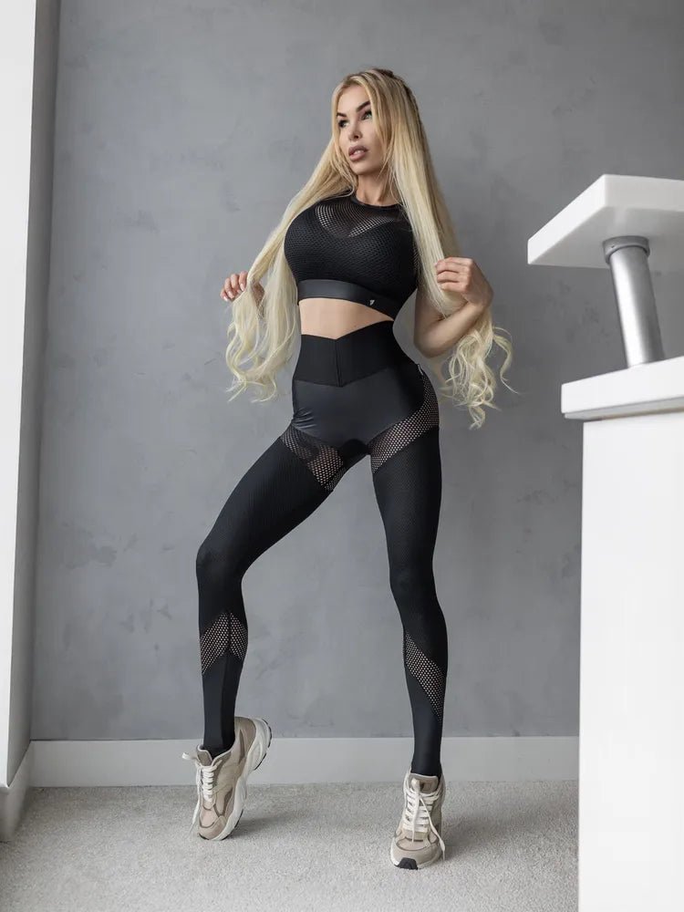 Workout Mesh Top Mini Rash Fresh Black - Bona Fide