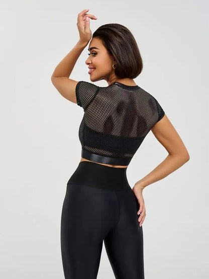 Workout Mesh Top Mini Rash Fresh Black - Bona Fide