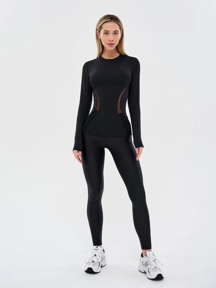 Workout Top Longsleeve Move Up Black - Bona Fide
