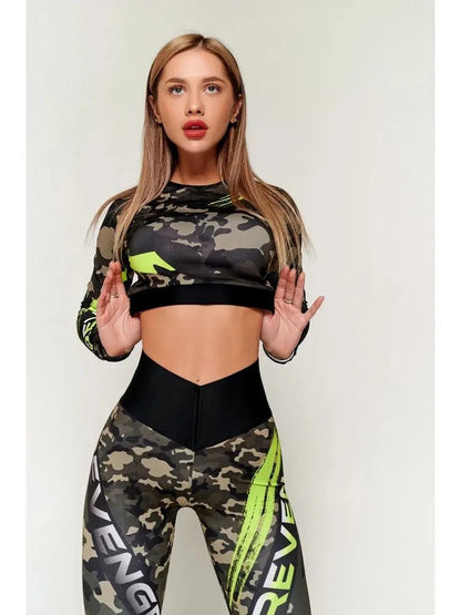 Workout Top Rashguard Midi Revenge Lime - Bona Fide