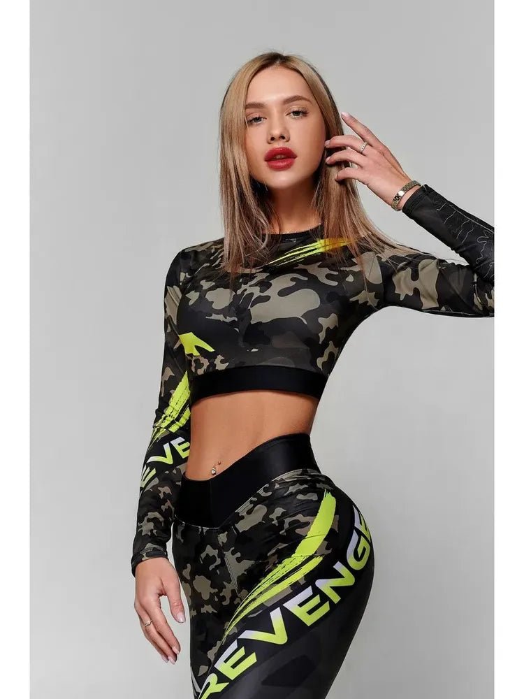 Workout Top Rashguard Midi Revenge Lime - Bona Fide
