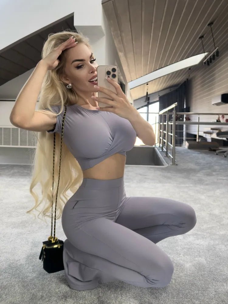 Workout Top Tied Up Top Gray - Bona Fide