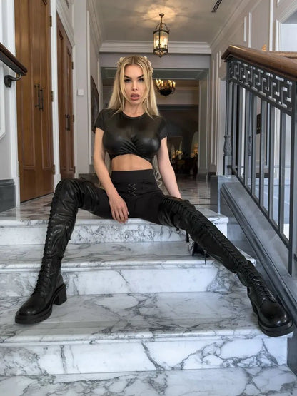 Workout Top TiedUpTop Black Blaze - Bona Fide