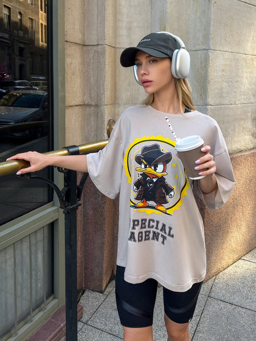 Camiseta oversize Agent Duck - Tamanho único
