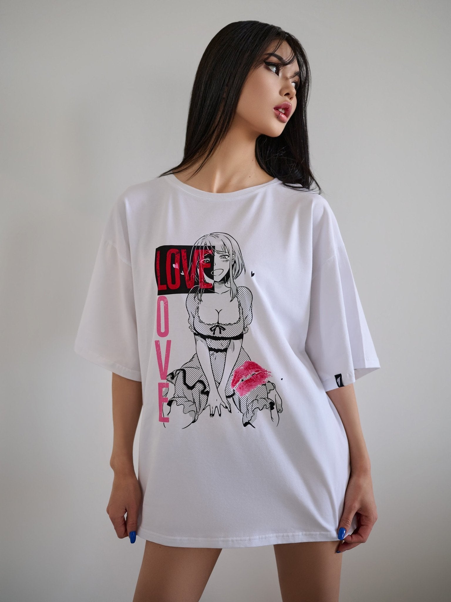 OVERSIZE T-shirt Anime White - Bona Fide